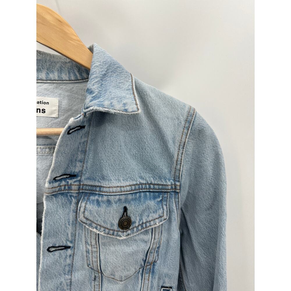 Reformation Jeans Jacket Women XS Blue Tahoe Light Wash Denim‎ Button Front - Picture 5 of 12